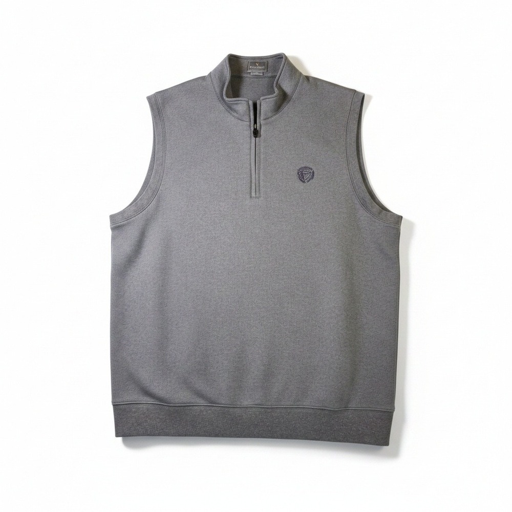 FENNEC Gray Quarter Zip Golf Vest Mens Large Performance Layer XL